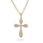 Two-Tone Diamond Cross Pendant - Dracakis Jewellers